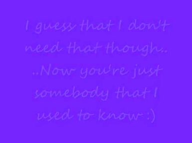 Somebody That I Used To Know - Gotye feat. Kimbra (Lyrics On Screen)