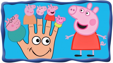 Finger family Peppa pig song, Семья пальчиков свинка Пеппа, Плюшева, Микки маус, Спанч Боб, Мусти