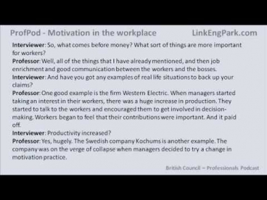 Professionals ESL Podcast - Motivation in the workplace (with transcript)