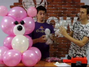 Мишка из воздушных шаров, своими руками (balloons bear)