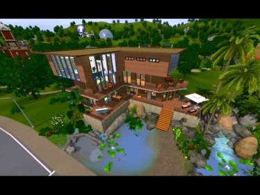 Sims 3 Дом над водопадом.