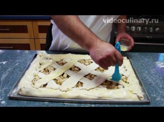 Рецепт - Яблочный пирог из слоёного теста http://videoculinary.ru Бабушка Эмма